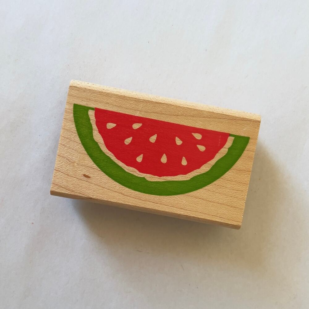 Watermelon Stamp Rubber Stampede Posh Impressions Vintage 1995 Rubber Fruit